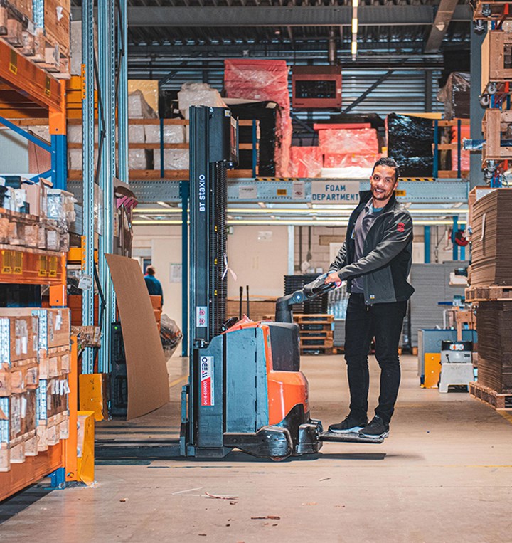 Man standing in the HQ Pack Logistics warehouse 