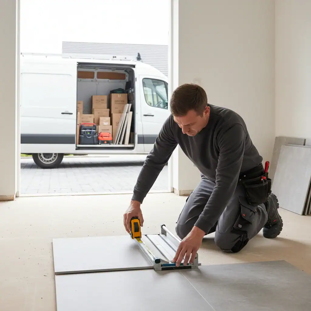 Vloerenlegger | Onderweg met de werkbus