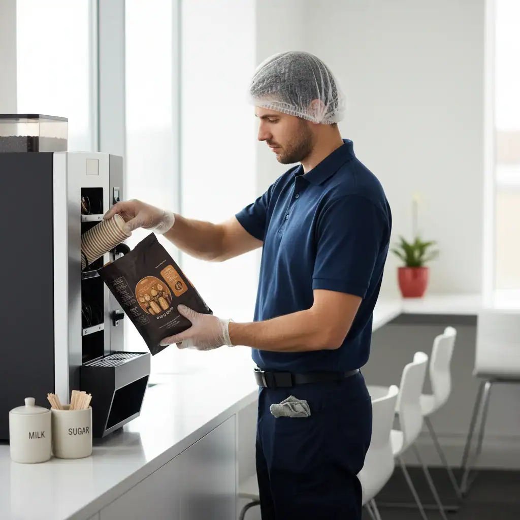 Chauffeur koffieautomaten bijvullen