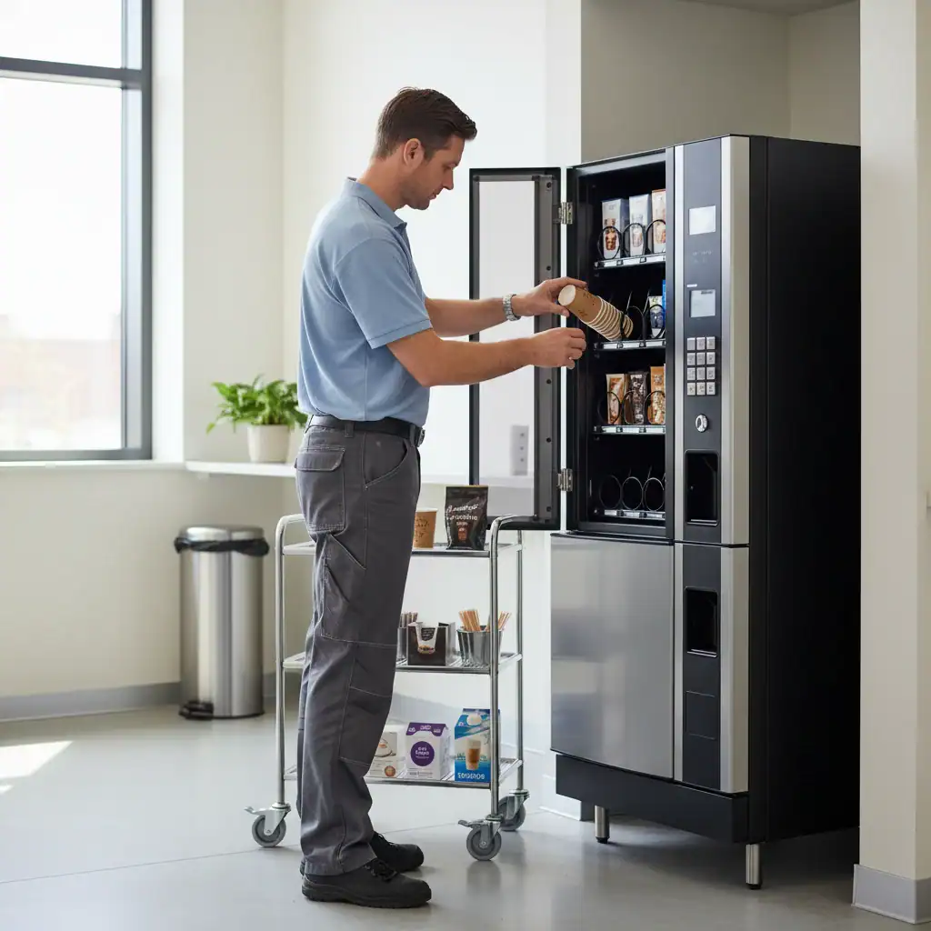 Chauffeur koffieautomaten bijvullen