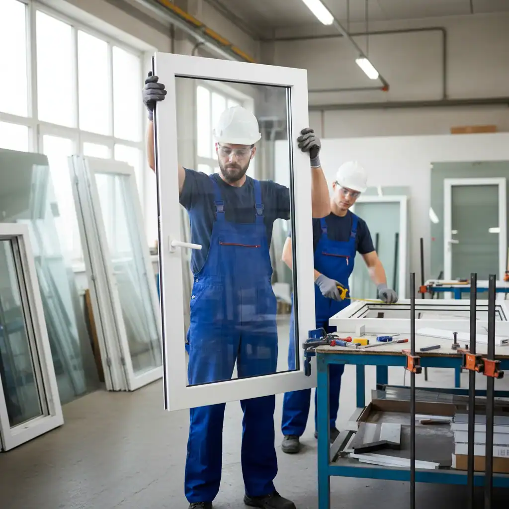 Medewerker glasmontage