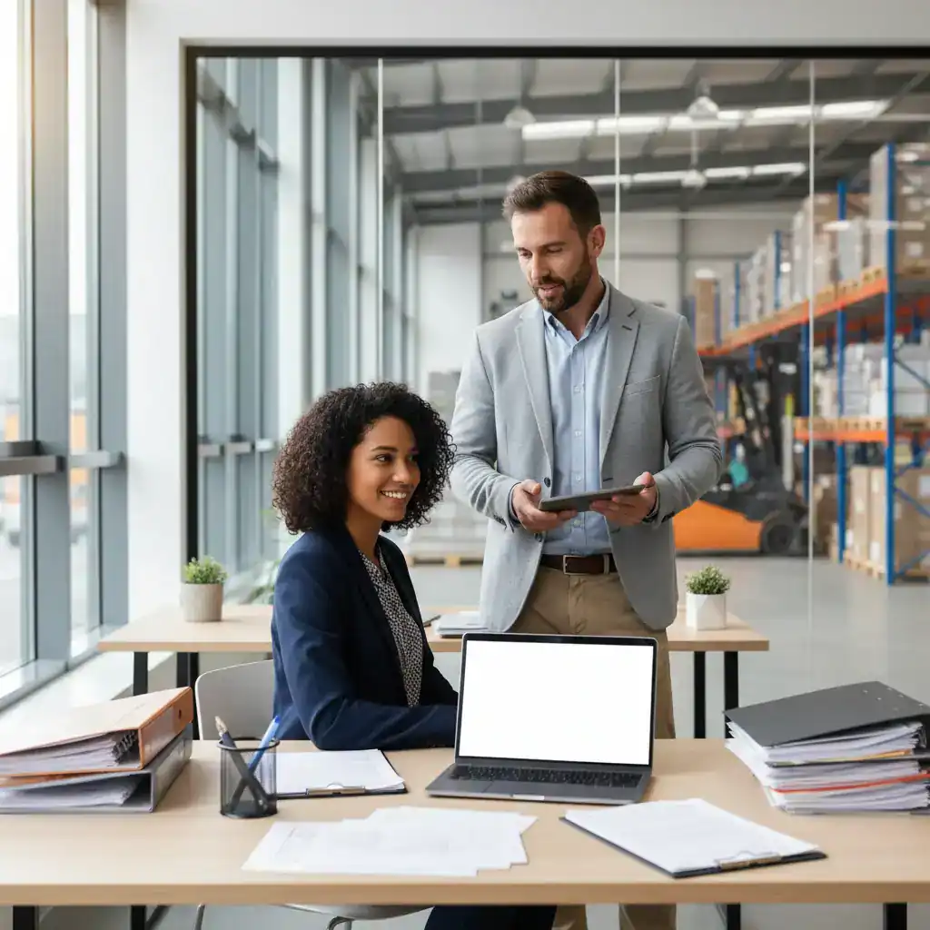 Gesprek aan een bureau, kantoor vacatures in Ede