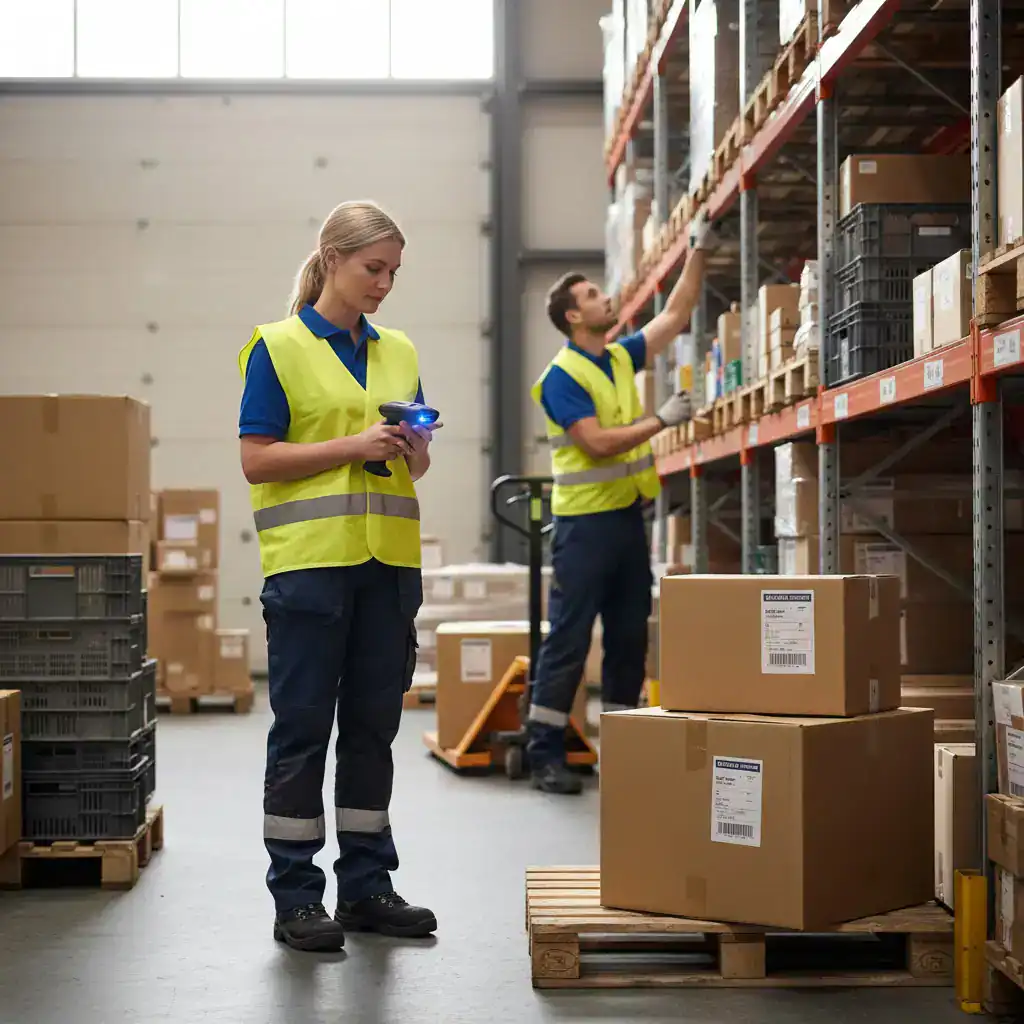 Orderpicker in Ede pakt dozen voor een order