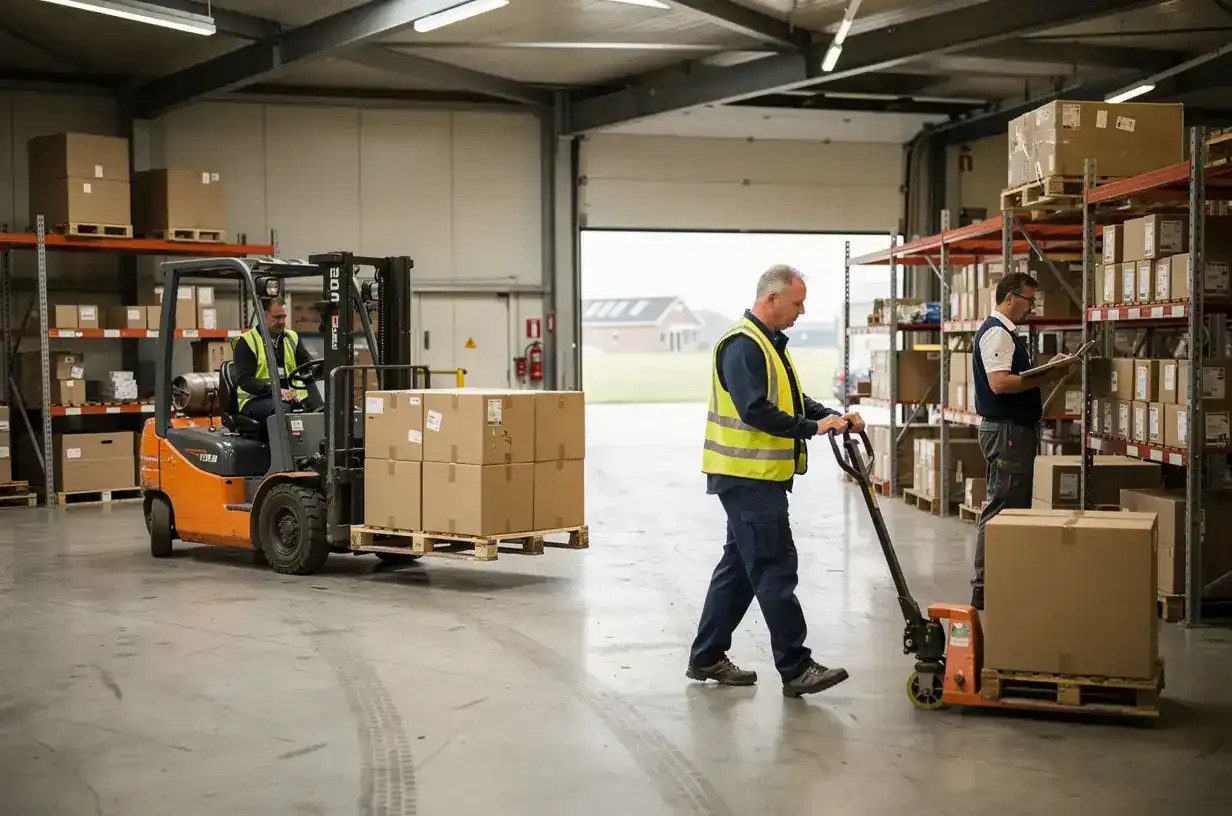 Werken met een pompwagen bij vacatures logistiek in de Drechtsteden