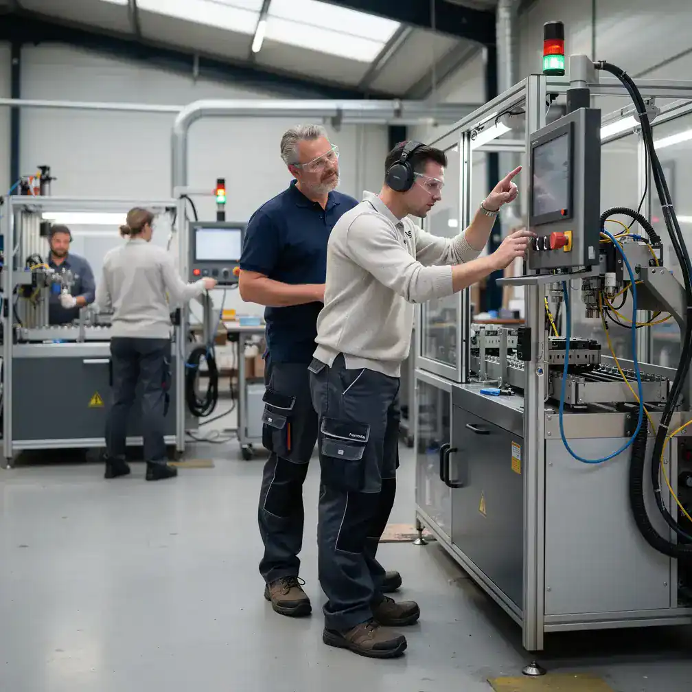 Collega's bij werken in de industrie in Deventer