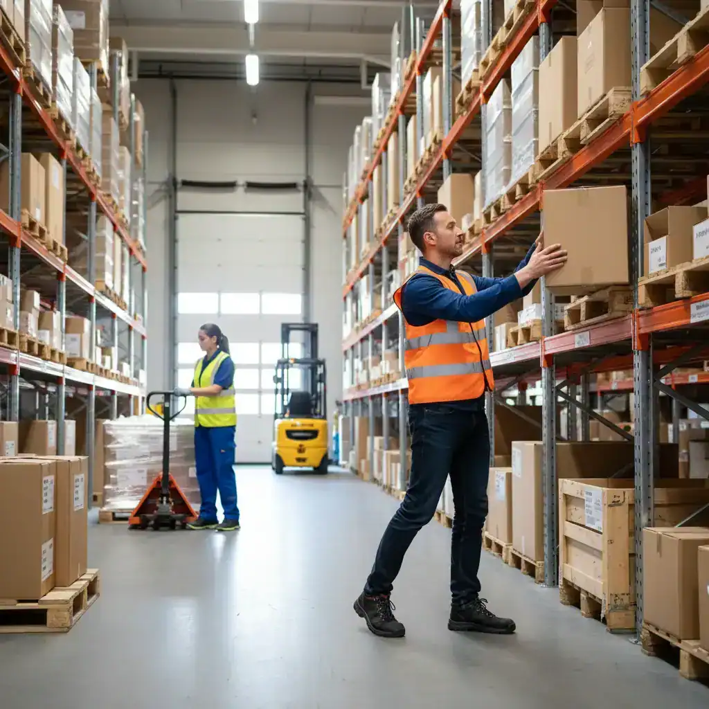 Logistiek in Gorinchem: medewerker zet dozen klaar in het magazijn